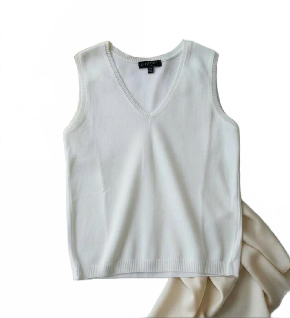 NEW TRICOT CHIC women's woven top in ivory